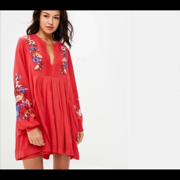 green emerald velvet dress Free People Santiago Embroidered Mini Dress Ivory L main image 1